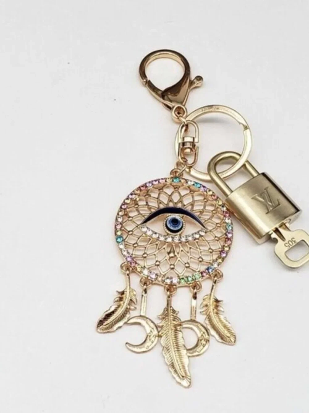 Louis Vuitton Gold Padlock 🔑 Authentic LV Unbranded Keychain Bag Charm
